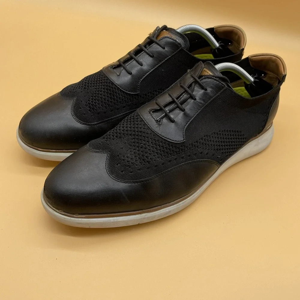Florsheim Men's Casual Shoes Fuel Wingtip Knit Oxfords Black Size 12M